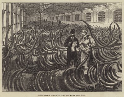 Siperian mammutinhampaita Ivory Floorissa London Docksissa tekijältä Melton Prior